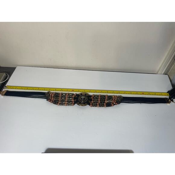 Vintage Bohemian Beaded Skirt Dress Belt Boho Chic - USED - Picture 3 of 5